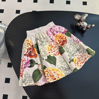 Floral Tee & Hydrangea Midi Skirt Set