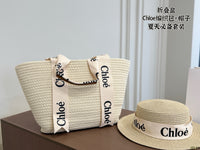 Woven Beach Tote Bag & Hat Set