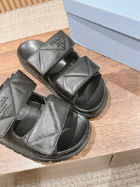 Quilted Leather Platform Sandals