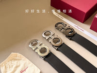 Double Gancini Reversible Leather Belt