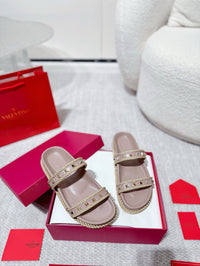 Garavani Rockstud Rope Flat Sandals
