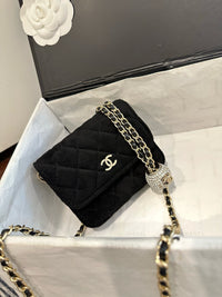 Velvet Mini Flap Bag