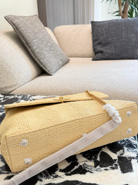 Braided Raffia Flap Bag