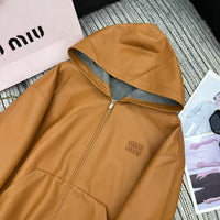 26S Nappa Leather Hoodie