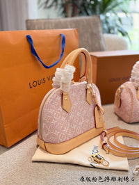 Alma BB Monogram Emblème Rose Ribbon Pink