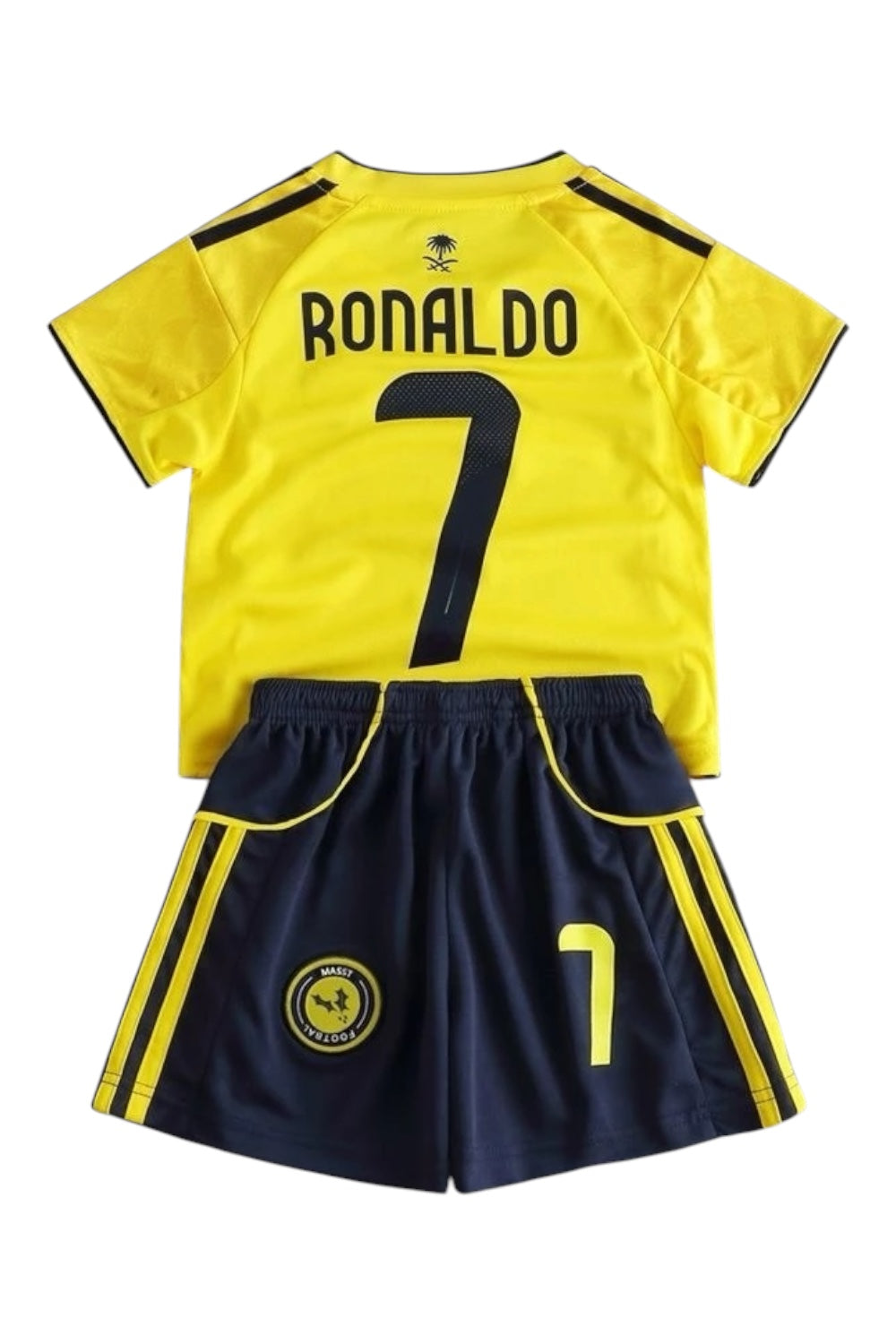 Ronaldo #7 Yellow & Black Kids Soccer Jersey Set