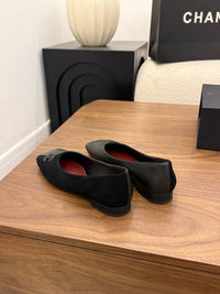 Two-Tone Leather Ballerina Flats