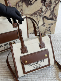Two-Tone Canvas and Leather Freya Tote Bag