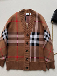 Vintage Check Wool Cardigan