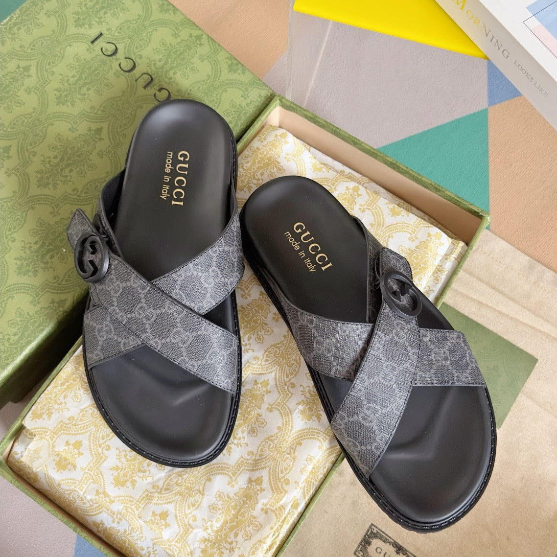 Double Strap Slide Sandals