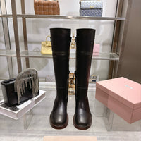 Leather Knee High Riding Boots