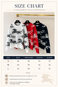 Equestrian Knight Motif Wool Sweater