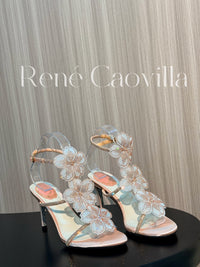 Caovilla Satin Floral Cleo Sandals