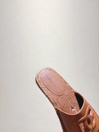 Nappa Leather Espadrille Sliders