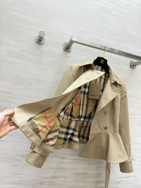 Short Peplum Trench Coat