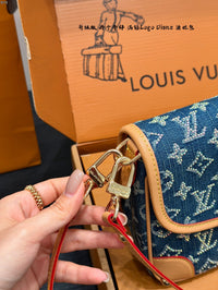 Diane Blue Denim Crystal Shoulder Bag