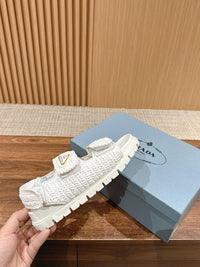 Logo-Plaque Crochet Sandals