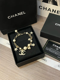 Pearl Charm Necklace & Bracelet Set