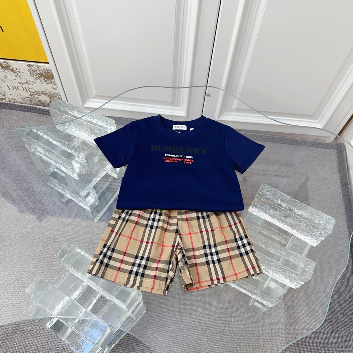 Check T-Shirt & Shorts Set