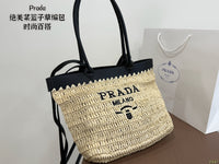 Crocheted Raffia Tote Bag