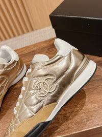 Laminated Lambskin & Suede Trainers