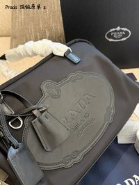 Re-Nylon Logo Boston Bag