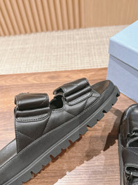 Quilted Leather Platform Sandals
