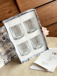 Maison Tumbler Cannage Transparent Crystal Glasses Set of 4
