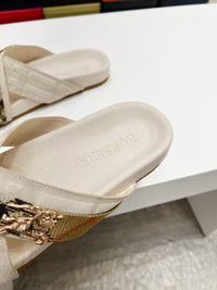 Vintage Check Cross Strap Slides
