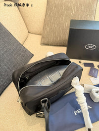 Re-Nylon Logo Boston Bag
