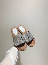 Nappa Leather Espadrille Sliders
