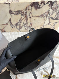 East West Grained Leather Tote