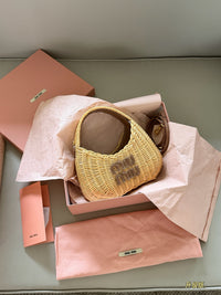 Wicker Hobo Bag