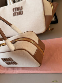 Canvas Leather Beau Top Handle Bag