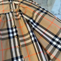 Vintage Check Sleeveless Collared Dress