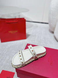 Garavani Rockstud Rope Flat Sandals