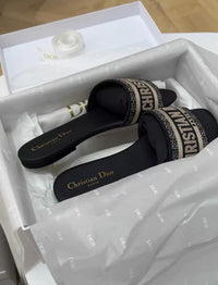 Dway Embroidered Logo Slide Sandals