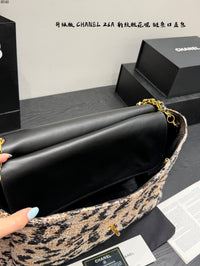 26A Leopard Tweed Maxi Flap Bag