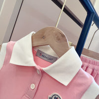 Pink Polo & Skirt Set