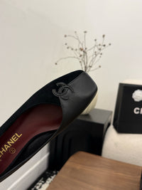 Two-Tone Leather Ballerina Flats