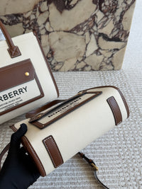 Two-Tone Canvas and Leather Freya Tote Bag