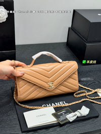 26X Chevron Top Handle Flap Bag