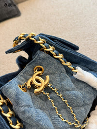 Washed Denim Hobo Bag
