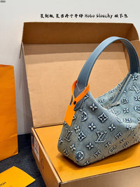 Denim Monogram Hobo Slouchy Bag