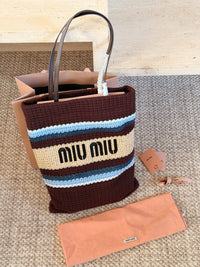 Logo Crochet Knit Tote Bag
