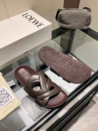 Paula's Ibiza Leather Monogram Ease Slides