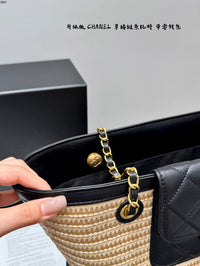 Straw Raffia Chain Tote Bag