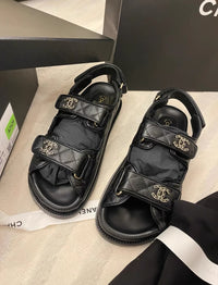 Quilted Leather Dad Sandals