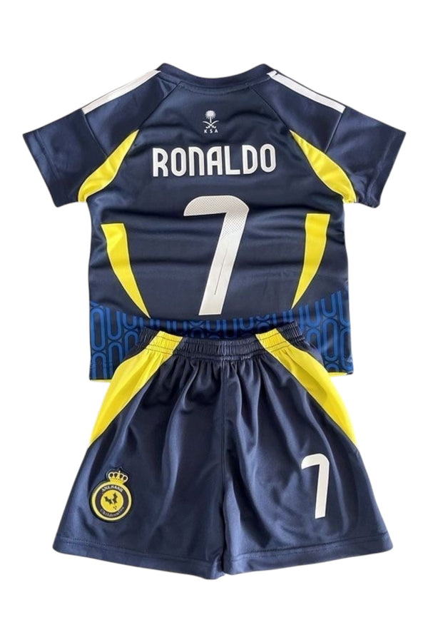 Ronaldo #7 Navy & Yellow Kids Soccer Jersey Set
