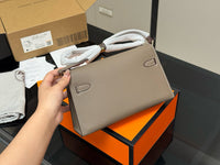 Kelly 25 Grey Epsom Gold Hardware